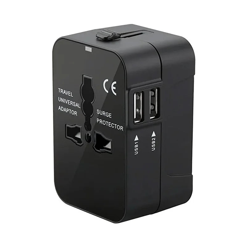 Global Universal Travel Power Adapter with USB Sockets and Child Safety Lock
