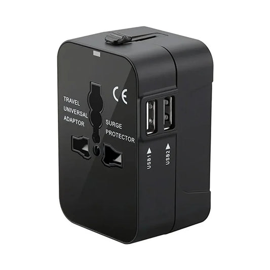 Global Universal Travel Power Adapter with USB Sockets and Child Safety Lock